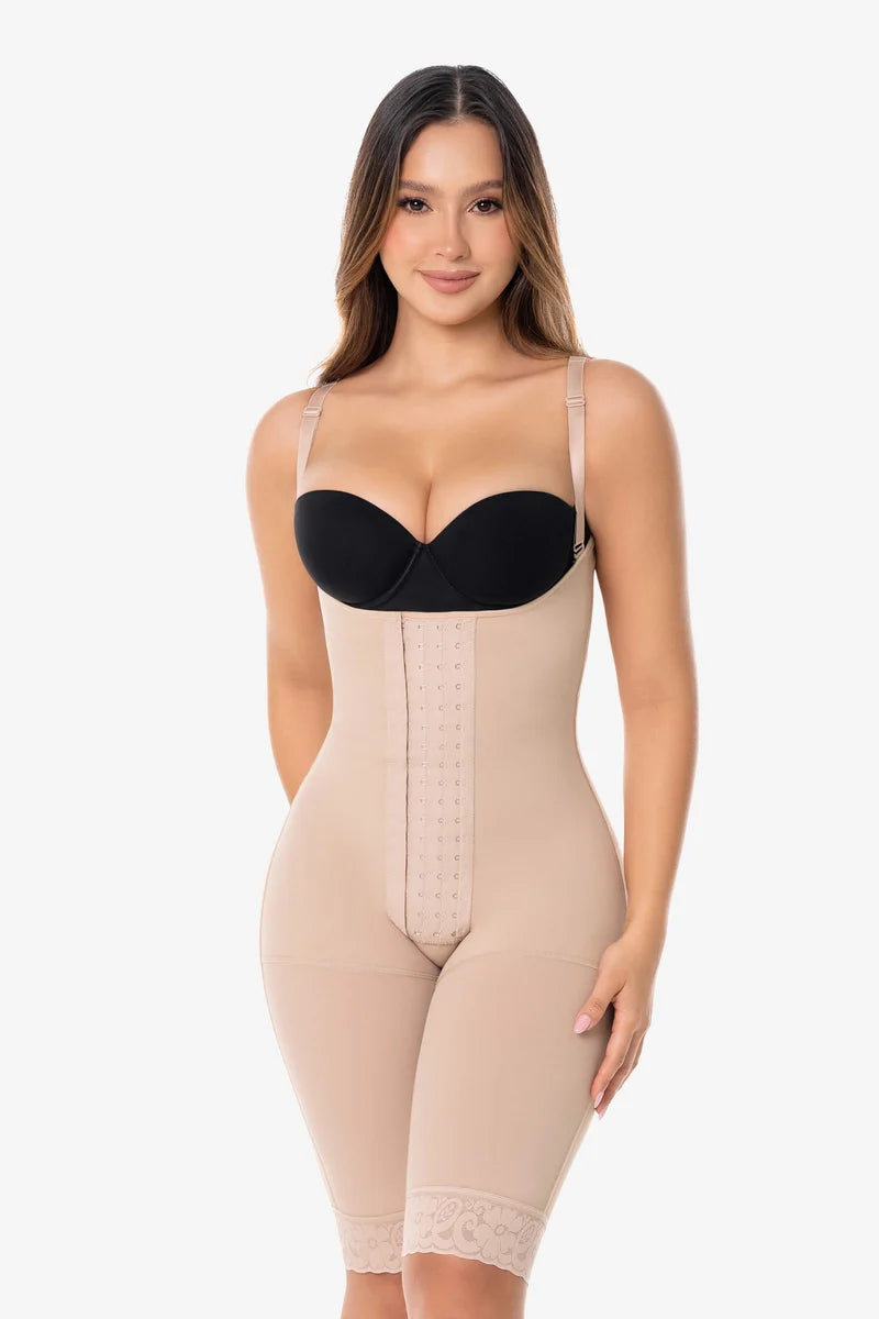 Corrigerende powernet body tot de knie met semi-zandlopermodel | FJ277SR