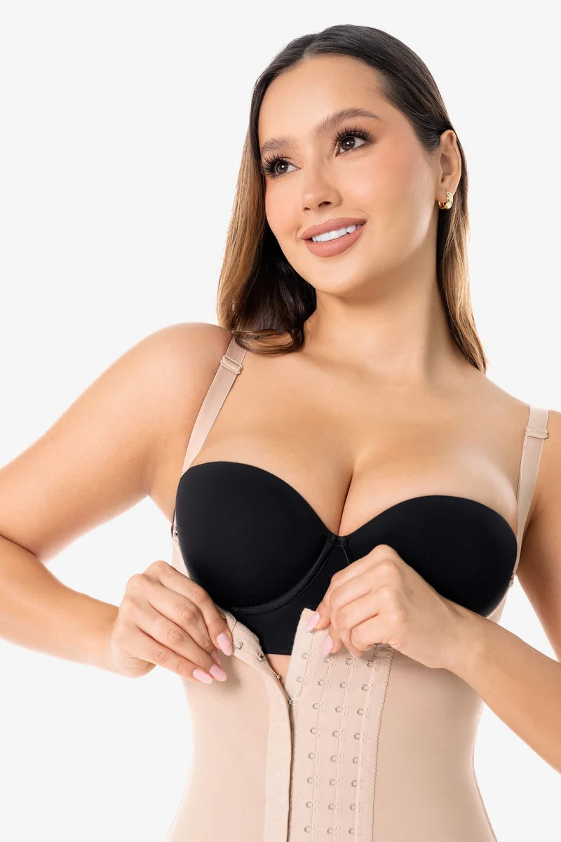 Corrigerende powernet body tot de knie met semi-zandlopermodel | FJ277SR